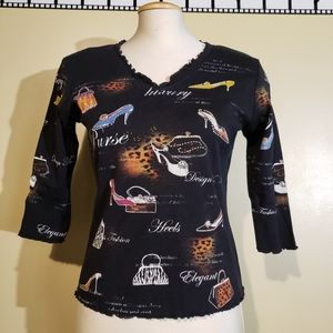 Cactus brand Embellished shoe jersey top.